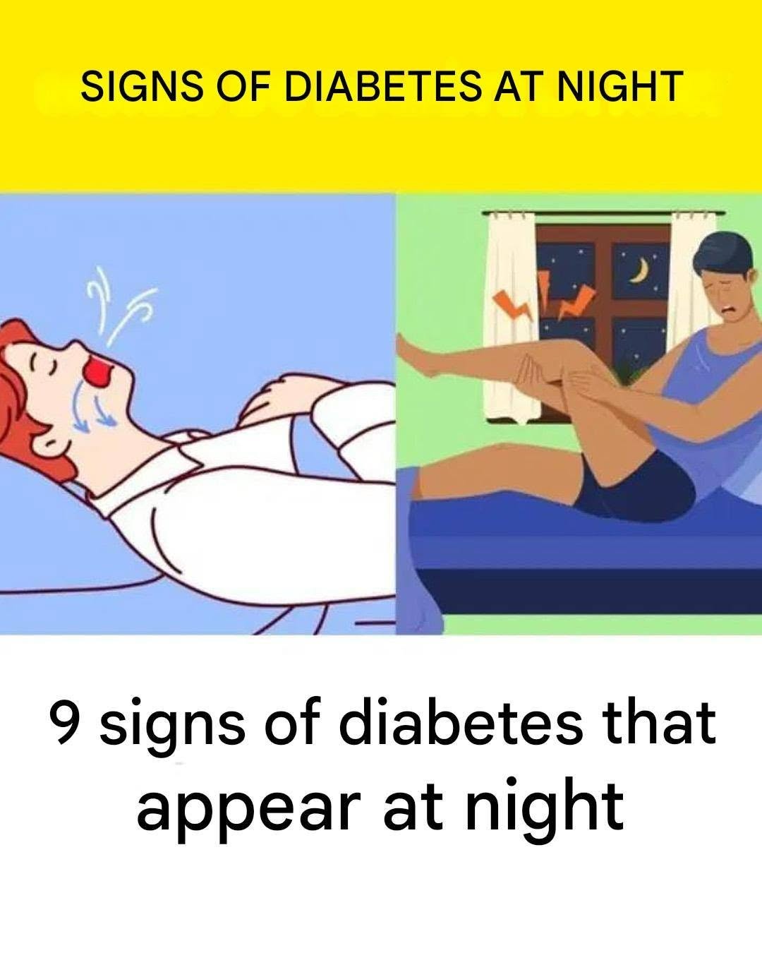 🌙 9 Signs of Diabetes That Appear at Night – What You Should Know