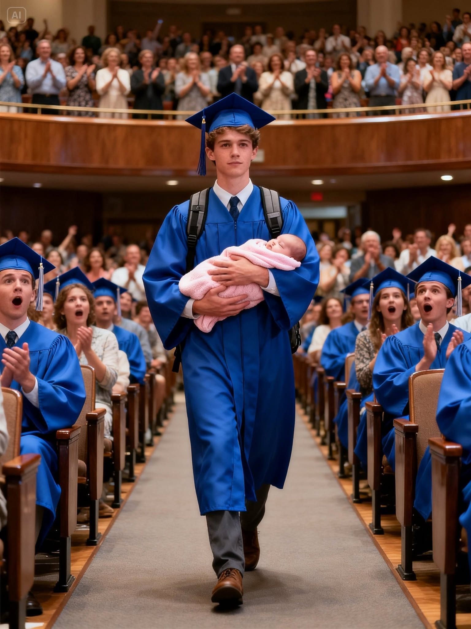 They Laughed When My Son Stepped Onto The Graduation Stage Holding A Newborn — One Woman Whispered “Just Like His Mother”… But What He Said Next Brought The Entire Room To Silence