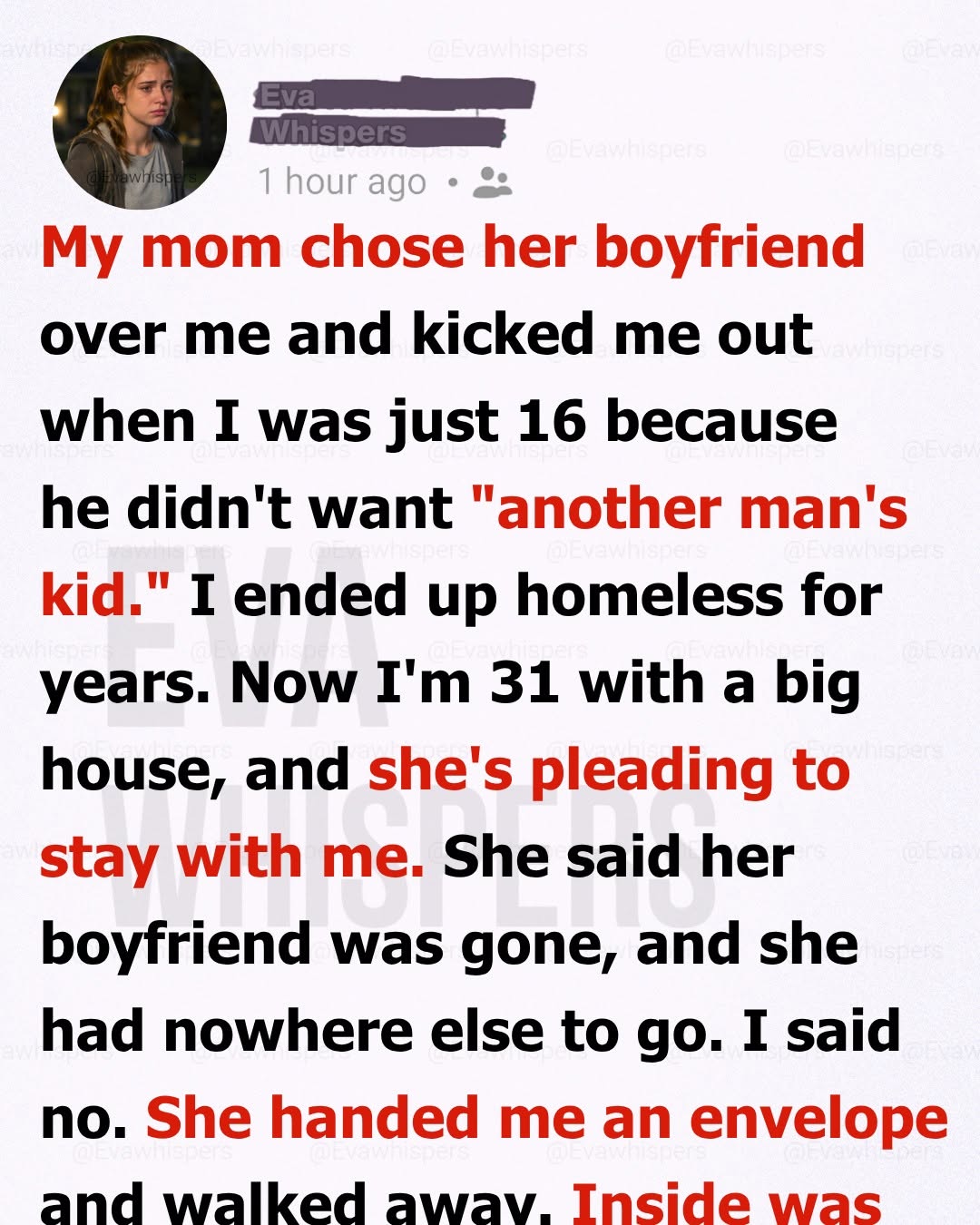 My Mother Left Me Homeless for a Man—15 Years Later, She Returned and Asked Me for One Last Chance
